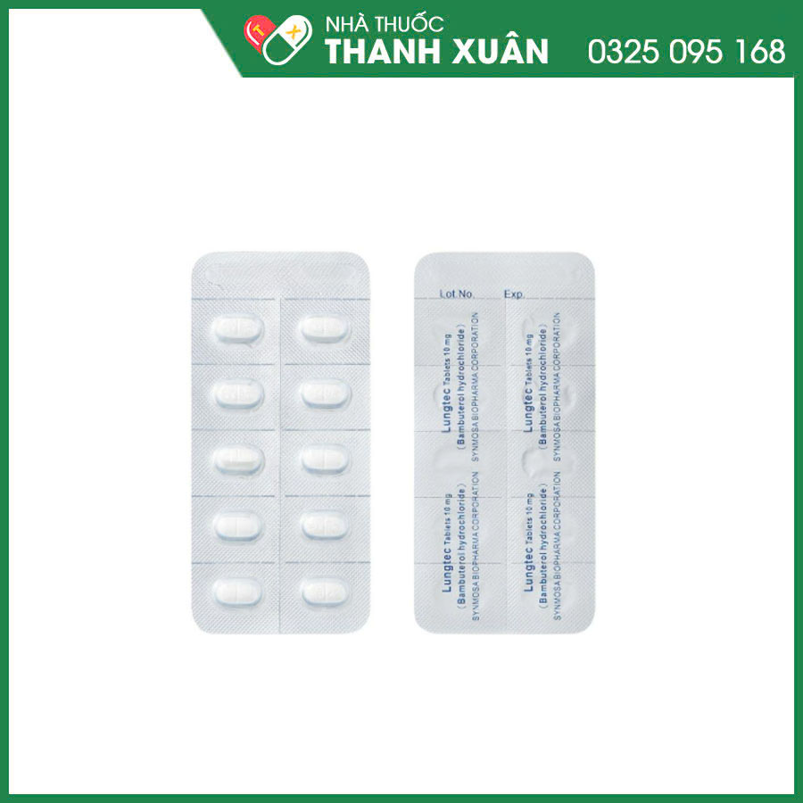 Lungtec Tablets 10mg thuốc điều trị hen phế quản phổi mãn tính và các bệnh lý khác tại phổi có kèm theo co thắt